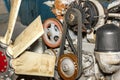 Diesel engine close-up. Work item. Diesel fuel equipment Royalty Free Stock Photo