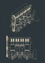 Diesel engine Cutaway drawings