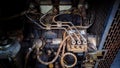 diesel engine on electric generator Royalty Free Stock Photo