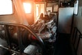 Diesel engine inside the train locomotive