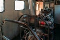 Diesel engine inside the train locomotive