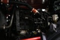 Diesel engine of a modern tractor Royalty Free Stock Photo