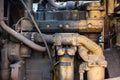 Diesel Engine of an old tractor. Royalty Free Stock Photo