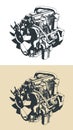 Diesel engine illustrations