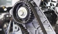 Diesel Engine timing belt ; close up Royalty Free Stock Photo