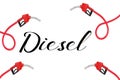 Diesel fuel design, Diesel concept, calligraphy