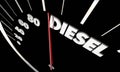 Diesel Fuel Power Engine Speedometer Word