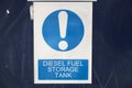 Diesel fuel storage tank sign Royalty Free Stock Photo