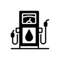 Black solid icon for Diesel, pump and fuel Royalty Free Stock Photo