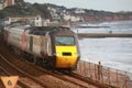 Diesel leaves Dawlish Station