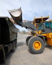 Diesel loader will load construction crushed stone. Royalty Free Stock Photo
