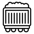 Diesel locomotive icon outline vector. Haulage train wagon