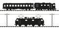 Diesel locomotive, passenger carriage and electric locomotive