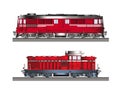 Diesel locomotives color side view Royalty Free Stock Photo