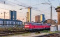 Diesel locomotives in Frankfurt (Main) Hauptbahnhof station Royalty Free Stock Photo