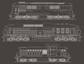 Diesel Locomotives vector side view