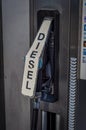 Diesel pomp close up. Royalty Free Stock Photo