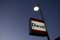 Diesel sign at gas station Royalty Free Stock Photo