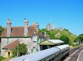 Diesel train in Corfe Railway Station.