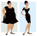 Before and after diet Royalty Free Stock Photo