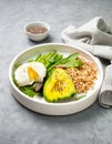 Diet breakfast with quinoa and vegetables Royalty Free Stock Photo