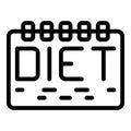 Diet calendar icon outline vector. Food nutrition