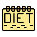 Diet calendar icon vector flat