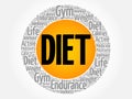 Diet circle stamp word cloud Royalty Free Stock Photo