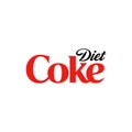 Diet coke logo editorial illustrative on white background