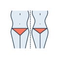 Color illustration icon for Diet control, weightloss and waist