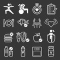 Diet and exercise icons.