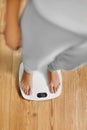 Diet. Female Feet On Weighing Scale. Weight Loss. Healthy Lifestyle. Royalty Free Stock Photo