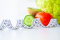 Diet. Fitness and healthy food diet concept. Balanced diet with Royalty Free Stock Photo
