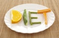 Diet fruits plate Royalty Free Stock Photo