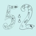 The 5-2 diet hand drawn vector illustrations in doodle style.