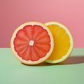 Organic ripe juicy citrus healthy fruit vitamin slice orange food fresh grapefruit