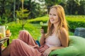 Diet. Healthy Eating Woman Drinking Fresh Raw Green Detox Vegetable Juice. Healthy Lifestyle, Vegetarian Food And Meal Royalty Free Stock Photo