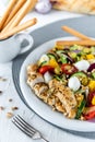 Diet and healthy mediterranean salad Royalty Free Stock Photo