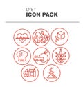 Diet Icon Pack, 6 Orange Icons