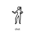 Diet icon. Trendy modern flat linear vector Diet icon on white b Royalty Free Stock Photo