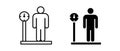Diet icon vector set. Weighing person symbol