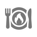 Diet meal or dish and weight loss icon