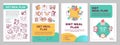 Diet meal plan brochure template. Mindful nutrition. Flyer, booklet, leaflet print, cover design with linear icons
