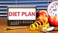 Diet plan Ã¢â¬â the inscription of text on the planning calendar. Royalty Free Stock Photo