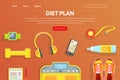 Diet Plan Landing Page Template, Healthy Lifestyle Mobile App, Homepage Flat Vector Illustration Vector Illustration