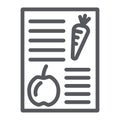Diet plan line icon, health and meal, balanced meal sign, vector graphics, a linear pattern on a white background.