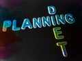 diet planning text written on abstract texture background Royalty Free Stock Photo