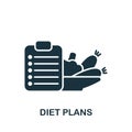 Diet Plans icon. Monochrome simple Healthy Lifestyle icon for templates, web design and infographics