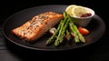 diet plate healthy food salmon