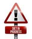 Diet in progress warning sign illustration design